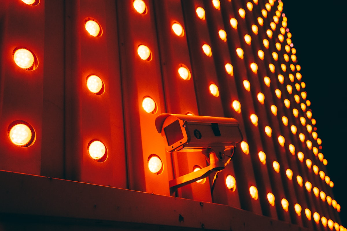 Automatic license plate recognition camera at a Caribbean gated community entrance